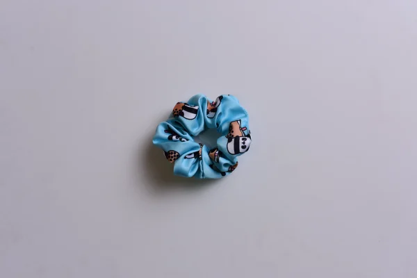 Boba Scrunchies Bubble Tea Hair Ties, Pearl Milk Tea Gift, Great Hair Scrunchies for Women, Soft Scrunchy Hair Bands, Scrunchie, Bulk, Hair Styling Accessories, Scrunchies for Girls, 1 Blue colour