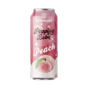 Bubblephil Peach Flavor Popping Boba Water Based Drink– 330ml Can